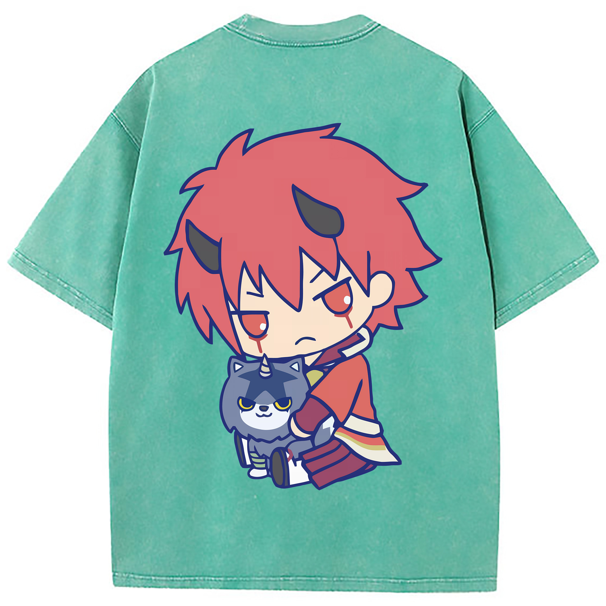 （画像用） 転スラ Regarding Reincarnated to Slime 綿100% ヴィンテージ風 半袖Tシャツ（背面プリント）